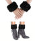 DIVINA VITAE Pulswärmer Damen Schwarz Kunstpelz Armstulpen Warmers Handgelenk Manschetten für Damen Mädchen Winter Weihnachts Dekoration