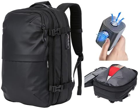 LitePack Pro Vaccum Compression Backpack 45L, With Portable Air Pump Included, Lightweight Water-Resistant Travel Cabin Bag, Expandable, TSA Approved, EasyJet & Ryanair Friendly