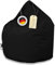 PATCH HOME Sitzsack Tropfenform – Beanbag - Mit Styropor-Füllung, Wasserabweisend, für Indoor & Outdoor, für Kinder und Erwachsene (Schwarz, Jumbo)