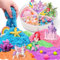 vamei Sensorik Spielzeug Magic Sand Spielset für Kinder mit Sensorik Wanne/Formen/Figuren/Zaubersand/Holz zum Bemalen Einhorn Meerjungfrau Thema Sensory Play Lernspielzeug Geschenke für Mädchen 3+