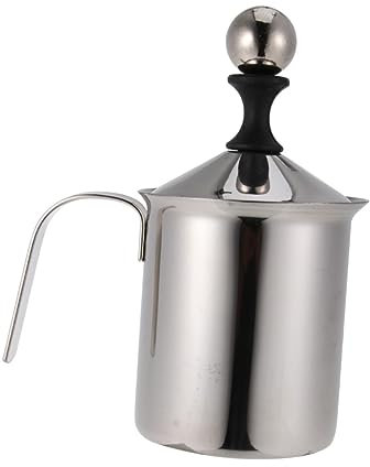 COLLBATH 400ml Kapazität Manuelle Milchaufschäumer Edelstahl Latte Maker Doppel Mesh Dampfer