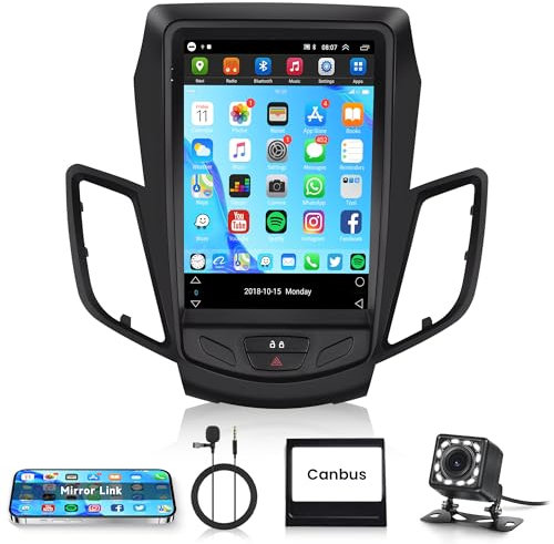1G+32G Android 13 Autoradio per Ford Fiesta MK7 2009-2017 con GPS Navi WiFi Canbus 9,7 Pouces Touchscreen Autoradio con Mirror Link Bluetooth FM/RDS/EQ/USB Comandi al Volante Telecamera Posteriore