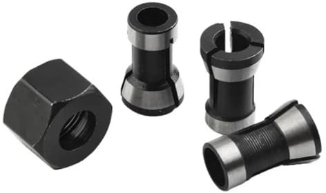 Jrifedptry Juego de 4 piezas de 6 mm, 8 mm, 6,35 mm, fresadora eléctrica, portabrocas M15, tuerca de tornillo para recortar máquinas de grabado