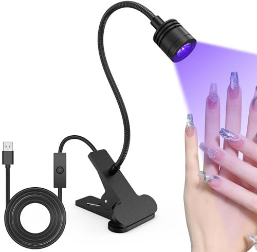 Lampe UV Professionnelle à Col de Cygne 5W, Séchage Gel/Semi-Permanent, Design Métal Réglable 360°, Alimentation USB pour Nail Art & Extensions