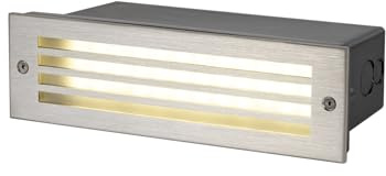 SLV Wandeinbauleuchte 1008481 / Beleuchtung für Wände, Wege, Eingänge, LED Spot außen, Einbau-Leuchte Outdoor, Gartenlampe / IP65 3000K 5W 150lm edelstahl
