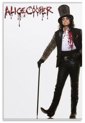 TYRWRHURWEY Alice Cooper Poster, Wandkunst, Leinwand, ästhetisches Vintage-Poster, dekoratives Gemälde, Wohnzimmer, Schlafzimmer, Dekoration, 30 x 45 cm, ungerahmter Stil