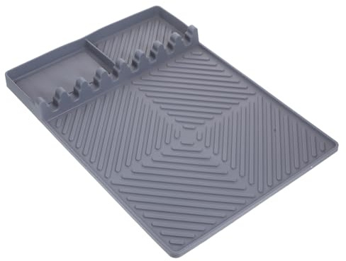 Uonlytech Silikonmatte für Grillbesteck Seitenablage für Grillspieße Hitzebeständige Spatelmatte Ablage für Grillbesteck Küchenutensilienmatte Silikon Hitzebeständig Ablage