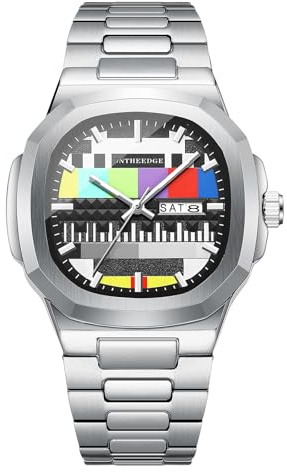 Raitown Herrenuhr aus Edelstahl – quadratisches Zifferblatt 40 mm