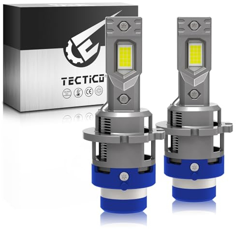 TECTICO Ampoule D2S LED Phare 90W 12000LM 6000K Blanc Brillant, Remplacement Xénon HID d'Origine Feux de Croisement Route, 2 Pièces