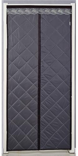 Door Curtain Household Winter Door Curtain Magnetic Heat Insulation Warmth Windproof Partition Sound Curtains Keep Warm Home(Color 1,W90cm X H210cm)