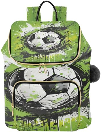 KAAVIYO Doodle Cartoon FußBall Modischer Rucksack Schultertasche BüCherrucksack Reiserucksack Für Jugendliche