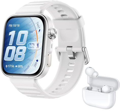 HUAWEI Watch FIT 5 Pro Smartwatch Blanco+FreeBuds SE 4 Beige, GPS, ECG | 3000Nits, 1,92 Pantalla de Cristal de Zafiro, Pago NFC,Deporte al Aire Libre,Monitorización de Salud,10 Días Autonomía, 5ATM