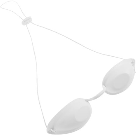 DECHOUS Lunettes de Réutilisables pour pour Soins de et Épilation en Tpu Blanc Design Ergonomique Confortable Cache-œil Pratique à Usage Quotidien