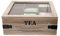 ToCi Teebox Tea | Große Teedose 24 x 24 x 8,5 cm (LxBxH) | Teekiste mit 9 Fächern | Teebeutelbox aus Holz mit Deckel im Vintage Look
