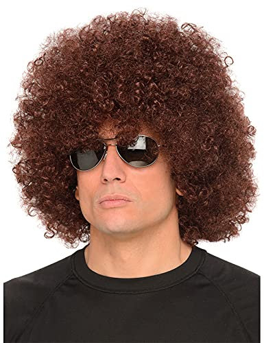 Afro Perücke braun Erwachsene - Braun