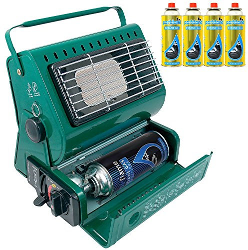 SDD Portable Gas Heater Outdoor Fishing Camping 1.3kW Butane Gas Heater Compact And Lightweight + 4 Gas Refills