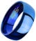 Piersando Band Ring Edelstahl Bandring Ehering Partnerring Trauring Verlobungsring Damen Herren Freundschaftring Blau Größe 68 (21.6) Breit 6mm