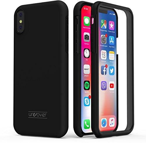 Urcover Touch Case 2.0 kompatibel mit Apple iPhone XS Max Hülle I Original berühmt durch Galileo I Hard-Edition I QI-fähig I Rundum 360° Schutzhülle I Crystal Clear Case Schwarz