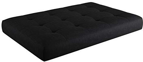 sunnypillow Palettenkissen für Gartenmöbel - Sitzkissen 120x60x15 cm - Palettenauflage für Palettensofa - Palettenpolster, Sitzpolster für Palettenmöbel - Gesteppte Kissen mit Knöpfen - Schwarz