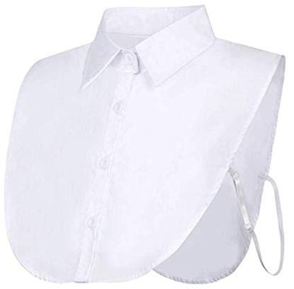 Carolilly Col de Chemise Amovible Femme Rétro Elégant Faux Col Blouse Demi-Chemise ,Blanc,Taille unique