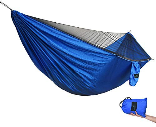 Boundless Voyage Ultralight Outdoor Travel Hamac de Camping 2 Personnes avec moustiquaire Hamac de Jardin 200 kg Capacité de Charge Comprend des Sangles de hamac BV1033