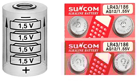 Adapter + 10 LR43 für MINOX 35 (EL, GL, GT, PL, PE, AL) und MINOX (C, EC, ECX, LX, TLX)