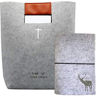 aolaso Bibeltasche nachfüllbar Filz Notebook Kit, Filz Bibel Tragetasche Bibel Buch Cover Tote Kirche Tasche für christliche Geschenk