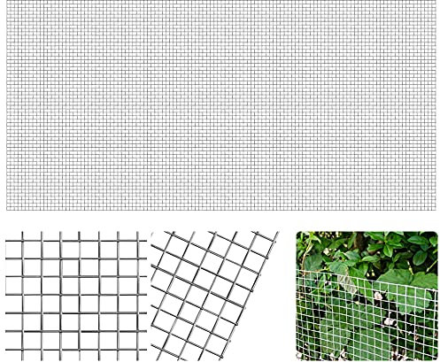 FIGFYOU 1 Pcs Stainless Steel Woven Wire, 5 Mesh Stainless Steel Mesh Sheet Woven Wire Mesh Rodent Insect Control Metal Mesh Pest Proofing Mesh for Ventilation Grille Insect Protection (30 x 60cm)