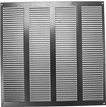 Grille de ventilation galvanisée avec moustiquaire - 400 x 400 mm - Pour les applications de chauffage, de refroidissement et de ventilation - Couvercle de ventilation intérieur et extérieur