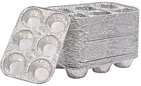 Waytiffer Muffinform | 6 Cupcake-Aluminiumformen Lieblings-Muffinform Größe zum Backen von Cupcakes – Standardgröße (6 Tassen, 20 Stück)