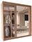 INTERWOOD Modern Full Mirror 2&3 Sliding Doors Wardrobe With Adjustable Shelves, Hanging Rails, Bedroom Furniture (Oak 203cm)