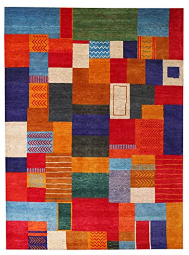 Alyssa Multi Gabbeh Muster 170 x 240 cm Traditionell handgeknüpft Modern Design Bereich Teppiche & Teppich