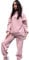 Ensemble Jogging Femme Tracksuit Set Loungewear Tenue Survêtement Sport Grande Taille Sportwear Sweat Suit Vêtement Détente Chaud Rose XL