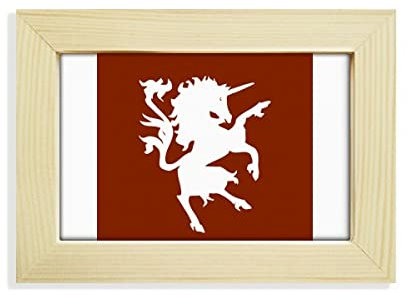Divine Animals Fremde wilde Fähigkeit Einhorn Desktop Dekorieren Bilderrahmen Kunst Gemälde 12,7 x 17,8 cm