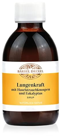 BÄRBEL DREXEL® Lungenkraft mit Haselstrauchknospen und Eucalyptus Sirup (200 ml) Vegan, für die untere Atemwege, einzigartige Rezeptur, Waldkiefer, Rosmarin, Atemkraft Lunge + Bronchien