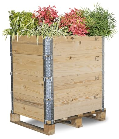 Hochbeet Gartenglück Palettenhochbeet Frühbeet Anzuchtbeet Gartenbeet Pflanzkübel Pflanzkasten Blumenkübel Blumenkasten 1x Komplettset / 1 Palette