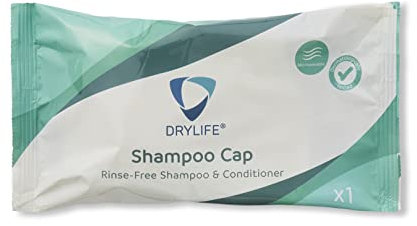 Drylife Rinse Free Microwavable Shampoo Cap | Waterless 2-in-1 Shampoo & Conditioner pH Balanced Formula Disposable Hair Wash (1 Pack)