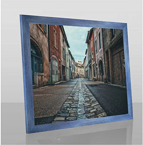 Orion Deluxe Bilderrahmen Posterrahmen 49x36 cm Puzzlerahmen Hellblau Gewischt Kunstglas Klar Hintergrund Weiss