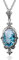 DJMJHG Trendy Amethyst Halskette Anhänger für Frauen Echt Sterling Silber Edelstein Anhänger Antik Silber Schmuck Aquamarin
