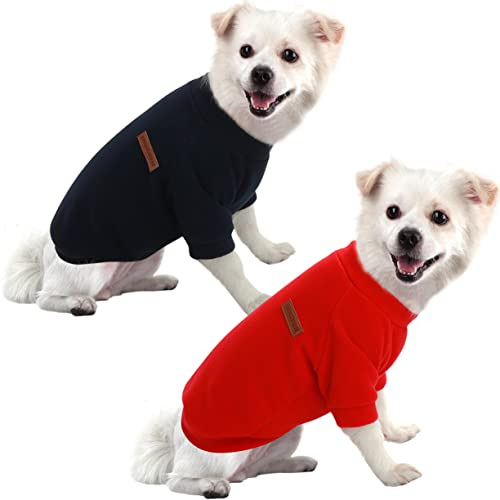 HuaLiSiJi Hundepullover Fleece Kleine Hunde Hoodie Chihuahua Kleidung Hundepullover Chihuahua Hunde Sweatshirt, Warm und Leicht, mit Einer Weichen Textur, Leicht zu Tragen (L, Rot+Schwarz)