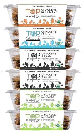 Top Seedz Organic 'Savory Sensation' Seed Crackers, 5 oz, 6 Pack