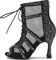 AOQUNFS Stivali da Ballo Latino Americano Donna Strass Tacco Stivaletti de Salsa Tango Bachata Samba Pratica e Performance,L446-Nero-DZ-6,EU 38