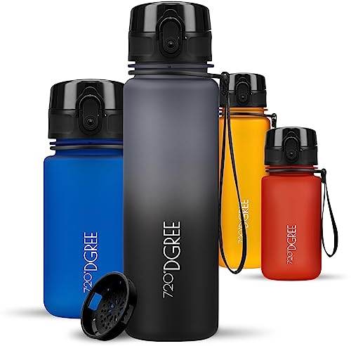 720°DGREE Water Bottle “uberBottle“ +Sieve - 500ml Multicolour - BPA-Free Tritan, Leakproof, Reusable Drinking Bottle - Sports Bottle for Gym, Fitness, Kids, Bike, Travel, School, Office