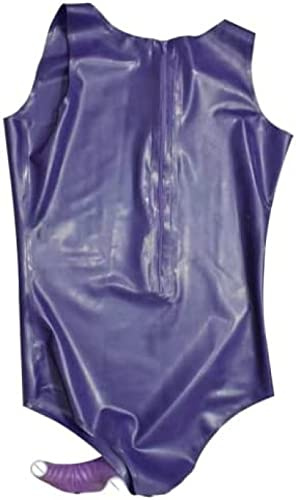 Latex-Badeanzug Mit Kondom, Runder Kragen, Reißverschluss Hinten, Latex-Catsuit, Gummi-Bodysuit, Jersey,Rosa Und Schwarz,XL