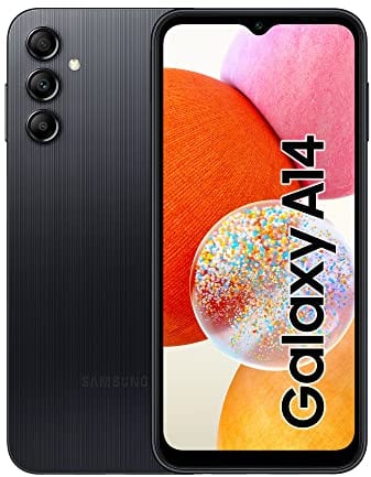 Samsung Galaxy A14 Smartphone Android, Display LCD FHD+ 6.6, 4GB RAM, 128GB Memoria interna espandibile, Batteria 5.000 mAh, Nero (Black) [Versione italiana]