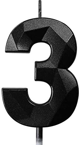 Geburtstagskerzen Zahlen Kerze 3 Tortendeko 3. Geburtstag Junge Mädchen Kerzen Geburtstag Schwarz 0-9 Zahlen Geburtstagskerzen für Torte