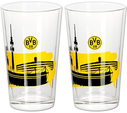 Dortmund Borussia BVB Wasserglas Skyline 2 Stück