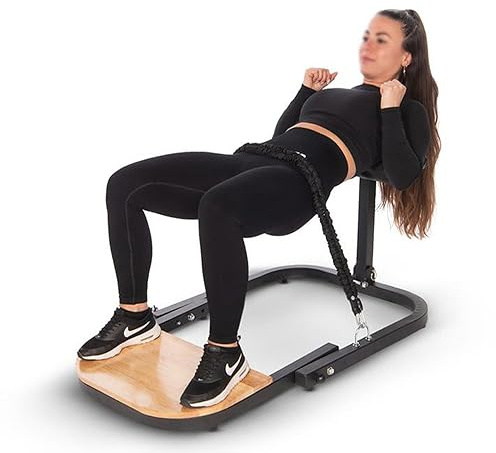 Hip Thrust Trainer, High Resistance Glute Machine, Collapsible Home Gym Workout - Comes with 61 kg Resistance Band, Hip Up Deep Thrust Trainer Lift Lifter Gym Equipment
