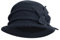 Boodtag Damen Woll-Glocke, Fischerhut, Vintage, Winter, warm, Blumenmuster, Bowler-Hut, Damenhut, 1920er-Jahre-Krempe, Marineblau, Einheitsgröße