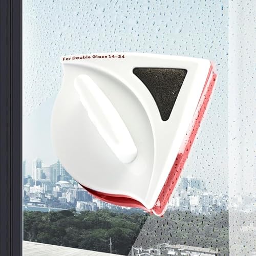WGUST Magnetic Window Cleaner for 15-24mm Double Layer Windows, Enhanced Powerful Magnets, Double-Sided, Anti Drop, Scratch Free, Water Storage